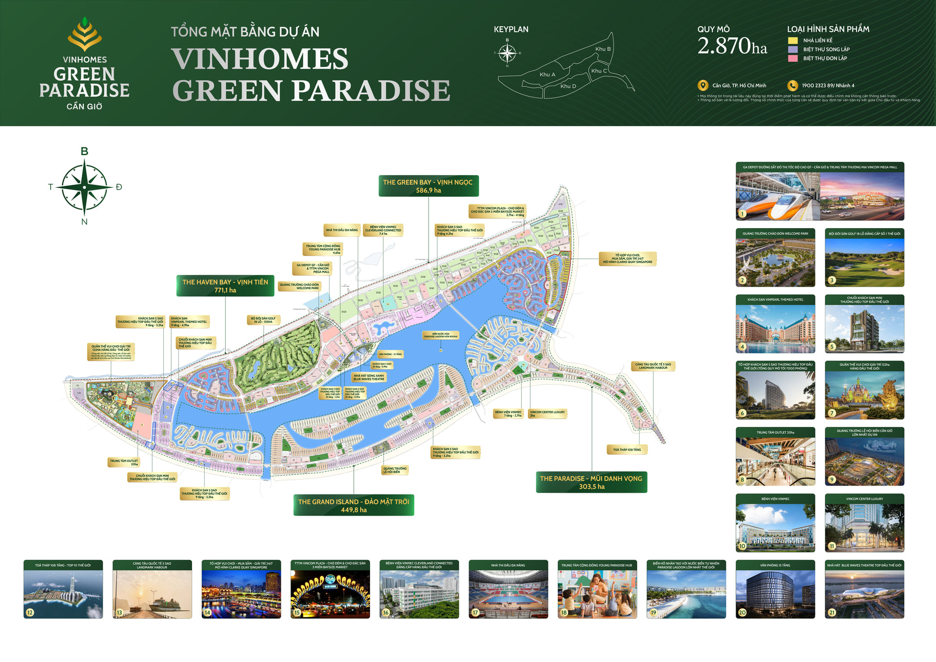 Dòng biệt thự Vinhomes Green Paradise chiếm tỷ trọng lớn, đóng vai trò sản phẩm chủ đạo