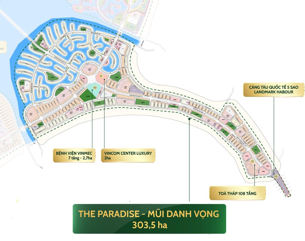 Phân khu C – The Paradise (Mũi Danh Vọng) – 303.5 ha