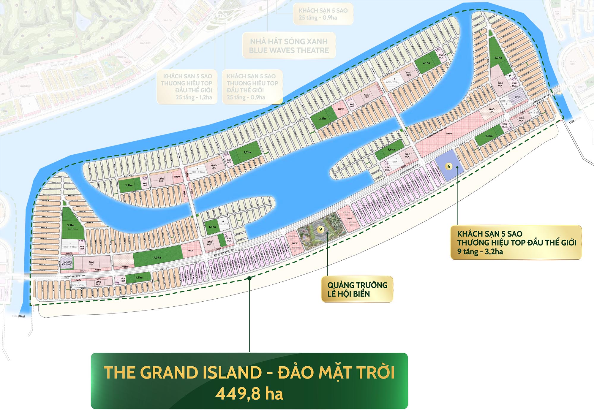 Phân khu D – The Grand Island (Đảo Mặt Trời) – 480 ha